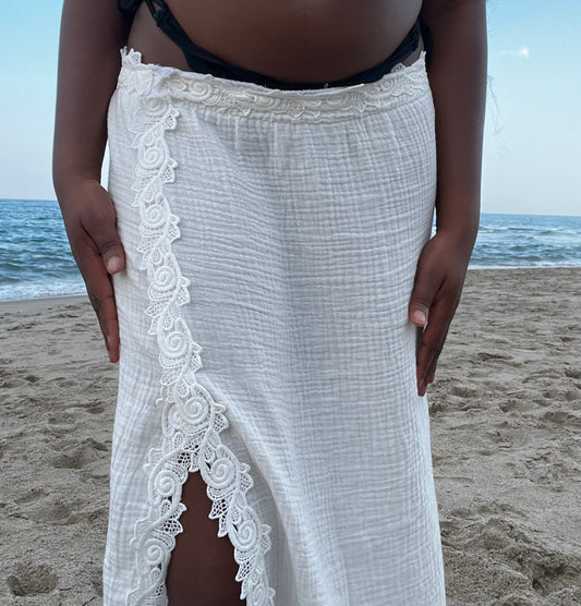 All White Party Long Skirt
