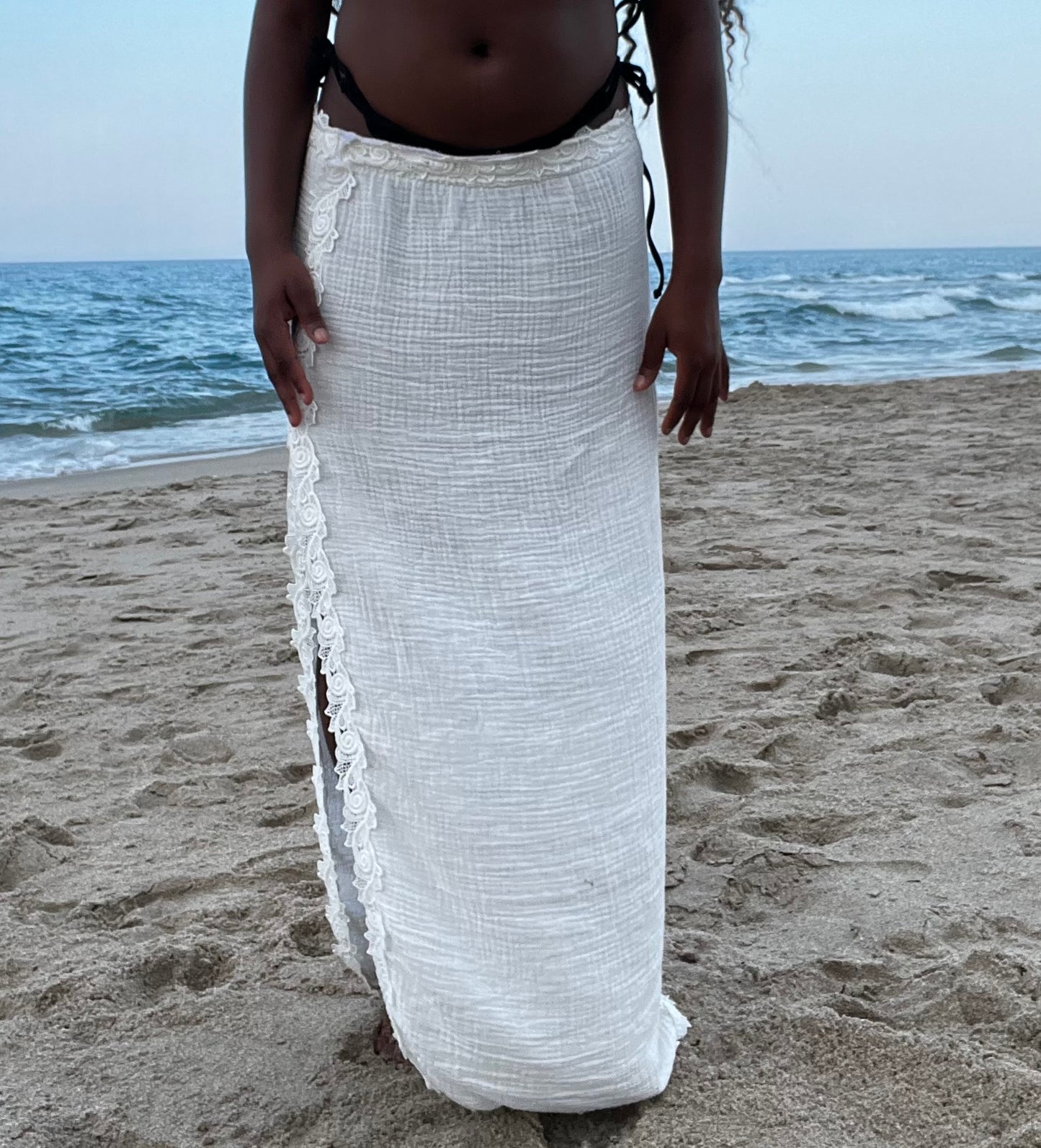 All White Party Long Skirt